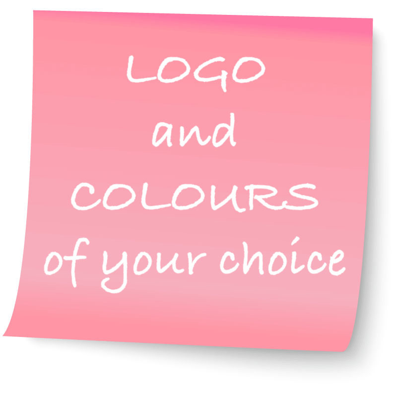 Logo and colors of your choice